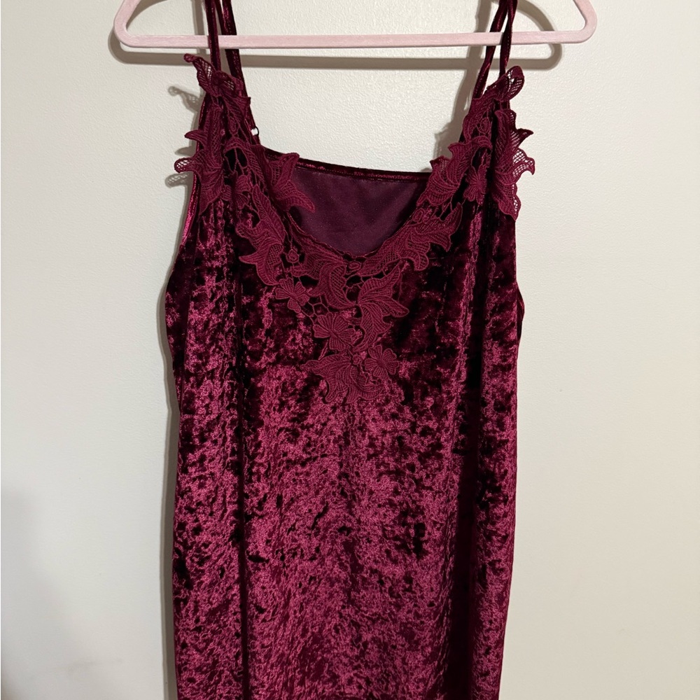 Burgundy Velvet Slip Tunic